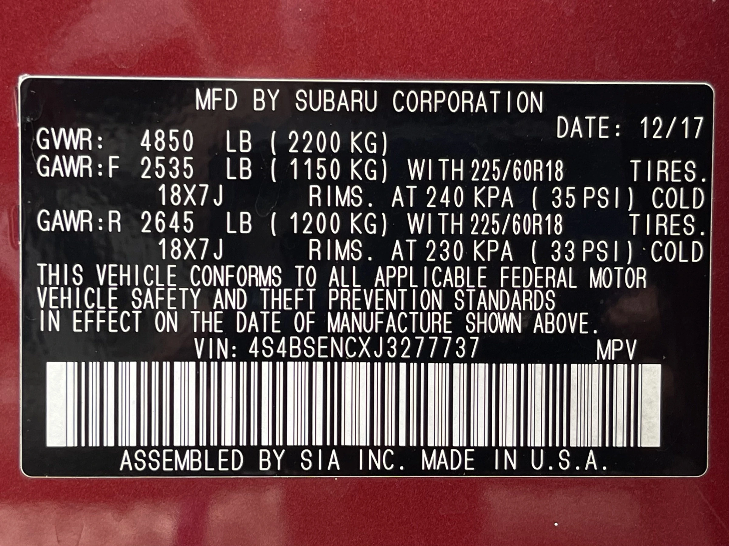 2018 Subaru Outback Limited 3.6 — photo 21