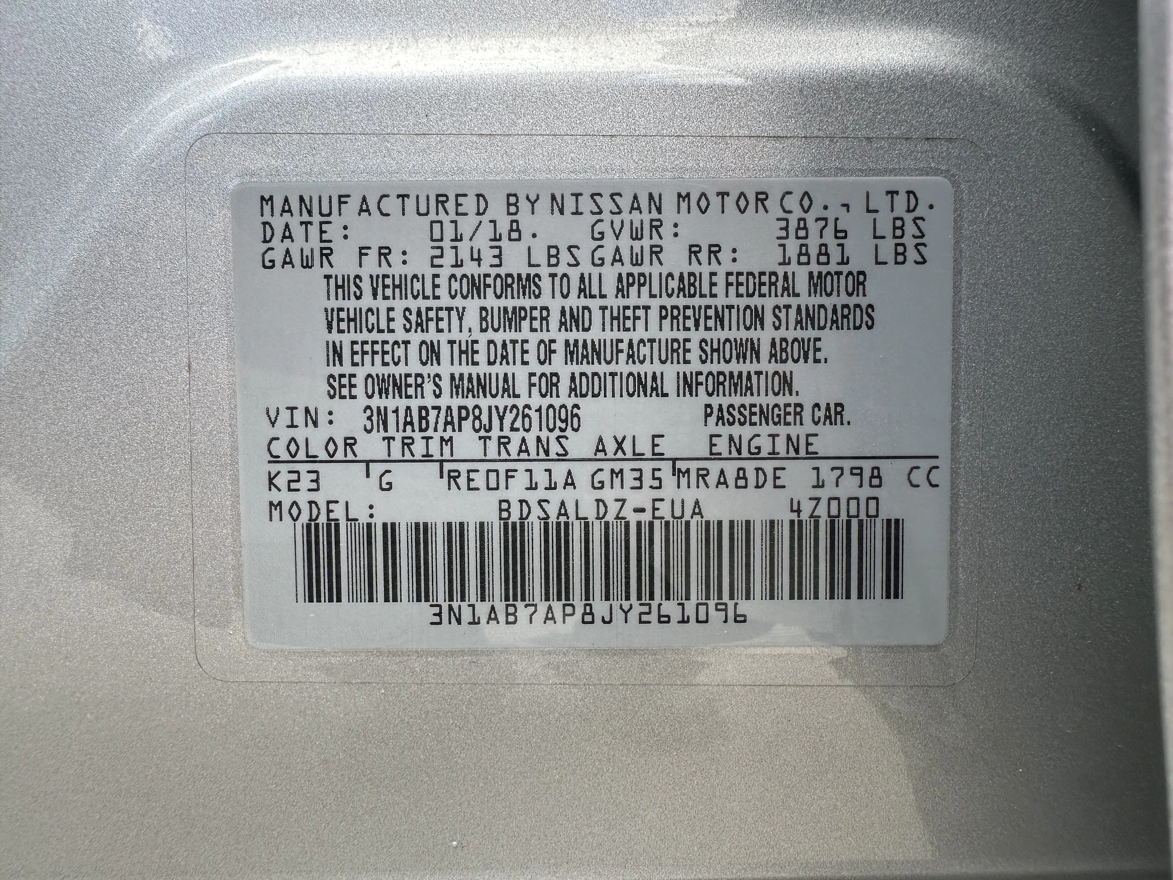 2018 Nissan Sentra SV — photo 21