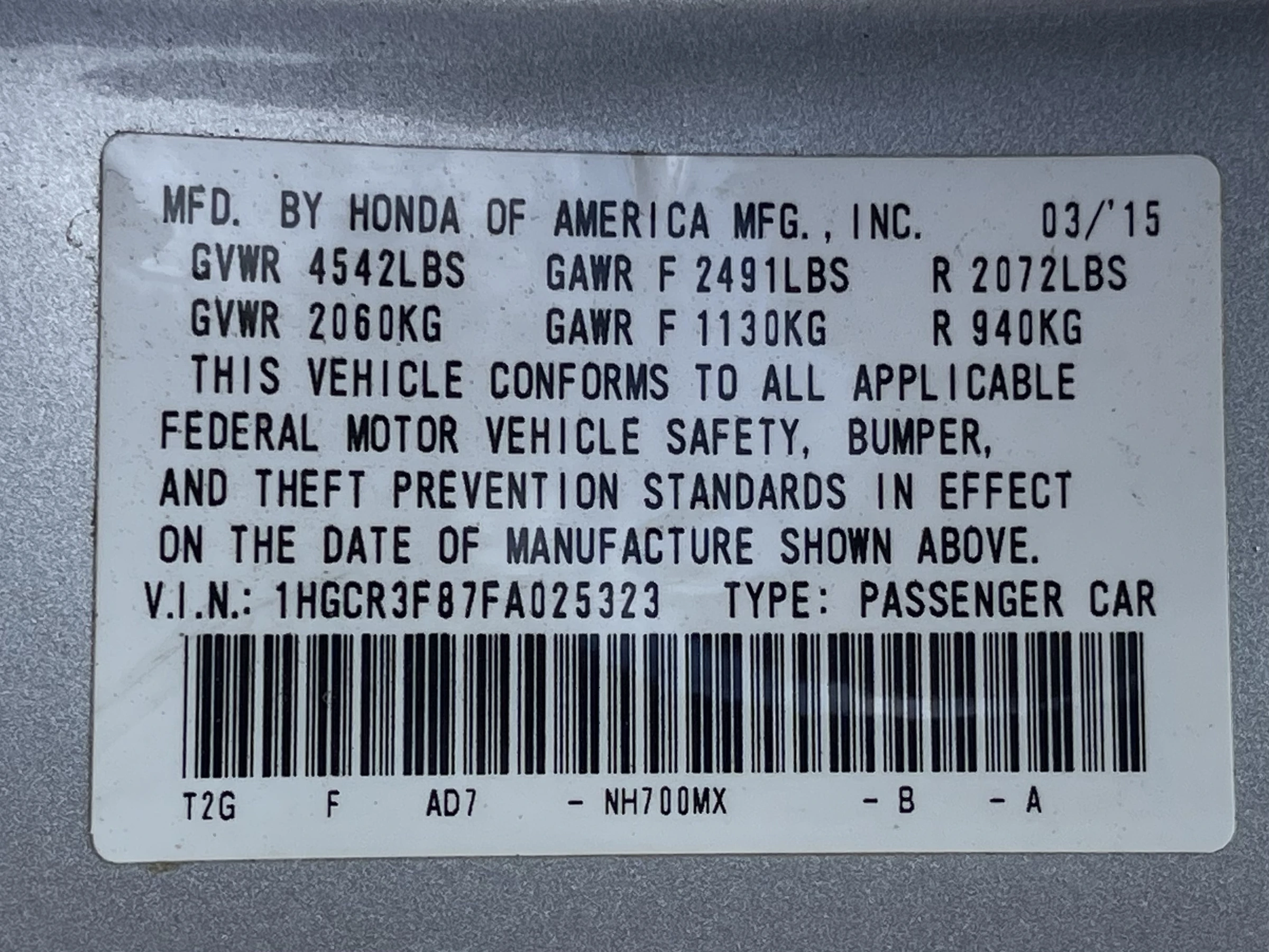 2015 Honda Accord EX-L-V6 — photo 22